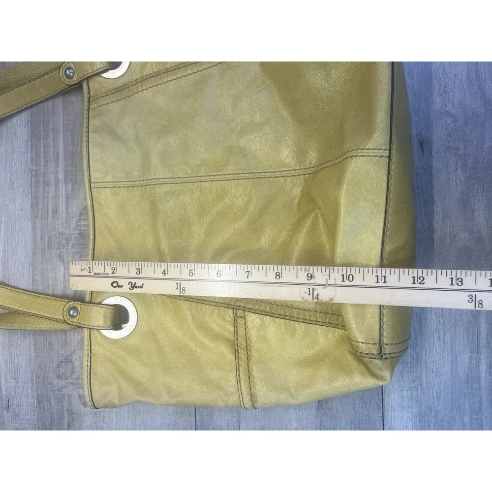 Fossil Hathaway Tote Bag Medium Yellow Leather Shoulder Handbag Purse